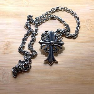 Silver cross necklace for men